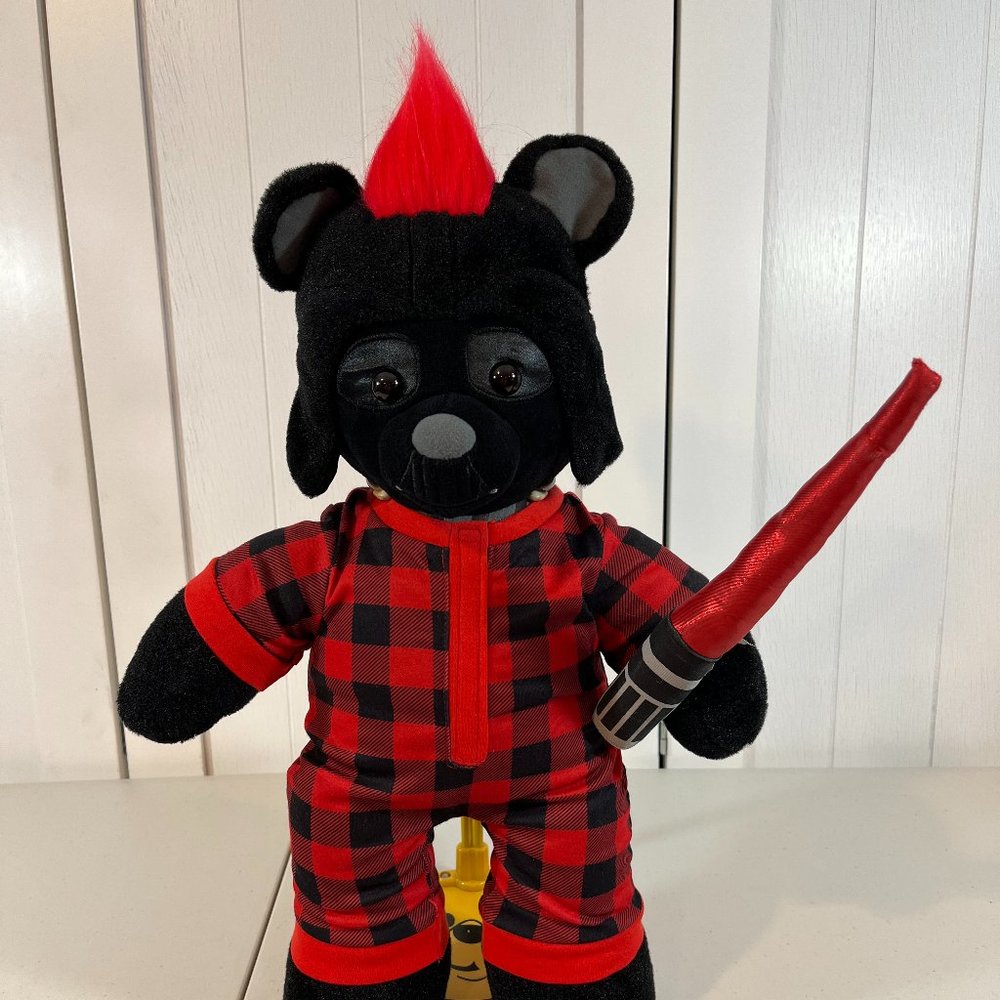Build A Bear Mohawk Star Wars Darth Vader w/ NEW Checkered Pajamas and Sound